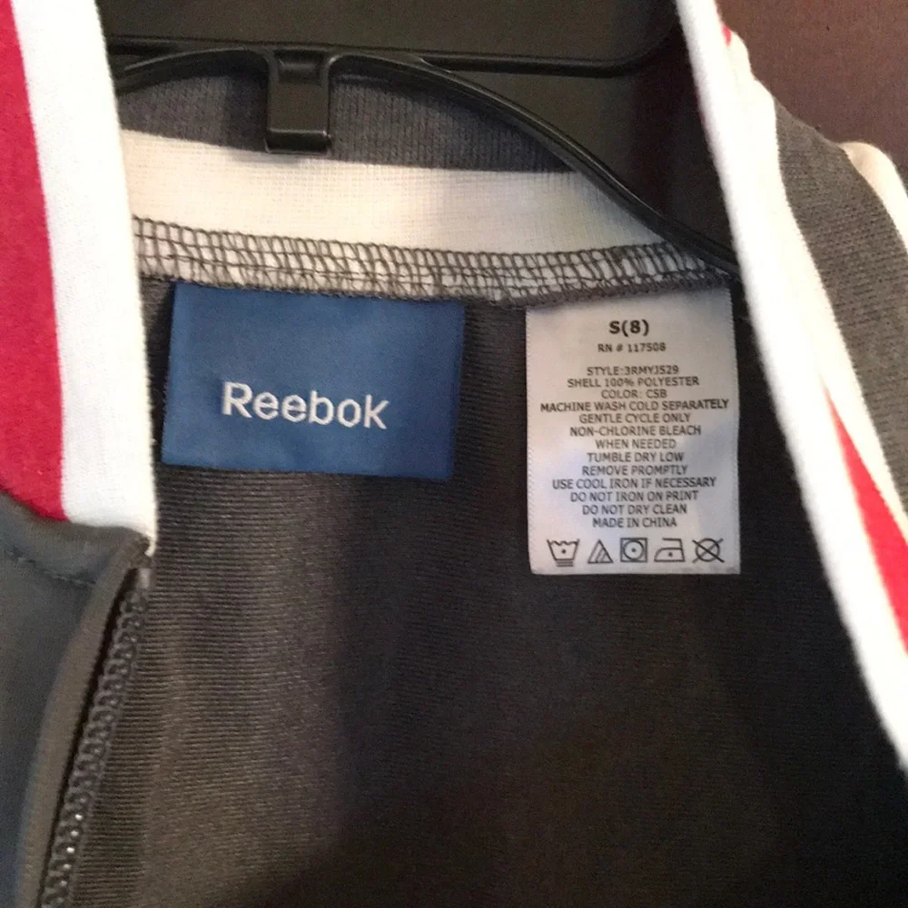 Reebok Gray Jacket with Red & White Trim